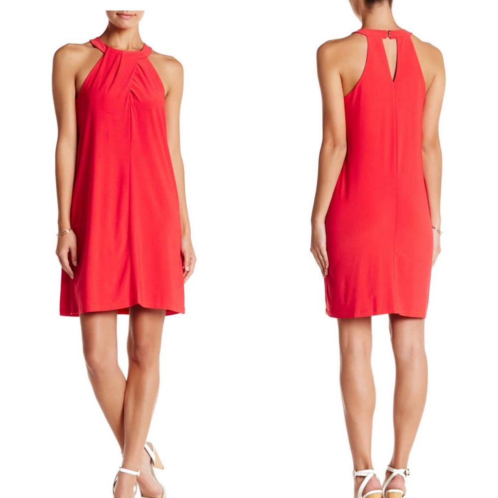 Cynthia Steffe Emerson Sleeveless Halter Dress S Small Red Persimmon